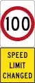 New 100 km/h Speed Limit (Used in South Australia)