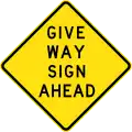 (W3-2) Give Way Sign Ahead (1964-1989)