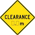 (W4-211) Clearance ahead (Used in New South Wales)