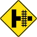 (W7-12) Railway Level Crossing on Side Road (right)