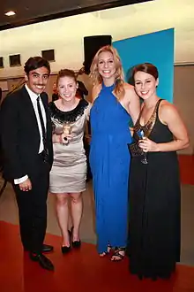 Cartwright with athletics teammates at the 2012 Australian Paralympian of the Year ceremony