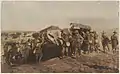 Australian light horsemen and a tank.