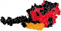 Map showing the results of the election on the district level