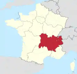 Auvergne-Rhône-Alpes region in France