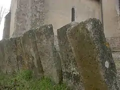 The Megalithic enclosure in the Avant-lès-Marcilly cemetery.