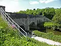 The aqueduct seen from the Bradford-on-Avon side, with the River Avon beneath