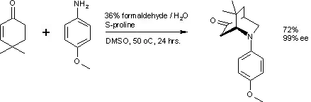 S-proline enantioselective Aza Diels–Alder reaction