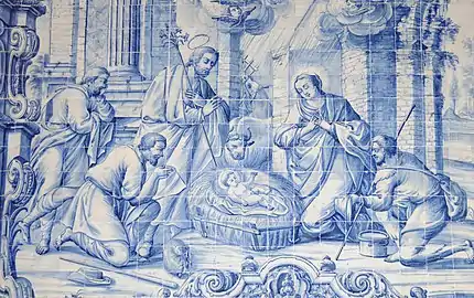 Adoration of the shepherds.(Vilar de Frades Church, Barcelos, Portugal)