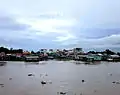 In the afternoon on Chau Doc river, Chau Giang wharf in Da Phuoc, in An Phu district, An Giang province, Vietnam.