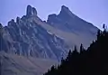 B-7 Pillar (left) and Iceberg Peak seen from the north at Helen Lake.