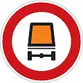 B 18: No vehicles carrying hazardous cargo