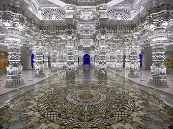 The interior of the New Jersey Swaminarayan Akshardham