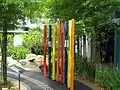 Musical pipes can be played by visitors in the sensory garden at the Building and Construction Authority Gallery, Singapore, which showcases the broad accessibility principles of Universal Design.