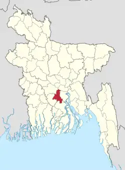 Location of Madaripur District in Bangladesh