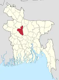 Location of Sirajganj District in Bangladesh