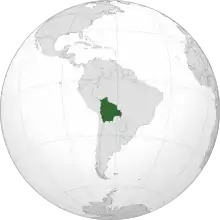 Map showing Bolivia