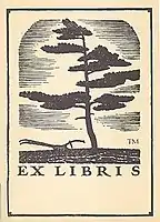 Bookplate designed by Thoreau MacDonald.  University of British Columbia. Library. Rare Books and Special Collections. Thomas Murray Collection