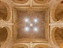 Vaulted ceiling of warm room in the hammam of the Almohad-era Alcázar of Jerez de la Frontera in Spain (12th century)