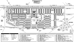 Babbitt was bisected by several contiguous blocks of public amenities ("Babbitt Court") including Seabee Park, a shopping center, community activity buildings, a cafeteria, movie theater, library, and dispensary (a school was added later.)