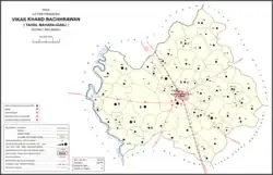 Map showing Thulendi (#829) in Bachhrawan CD block