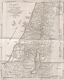 A detailed map of Palestine from the 18th century