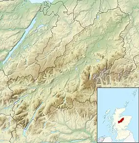 Map showing the location of Craigellachie National Nature Reserve