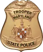 Badge of a Maryland state trooper