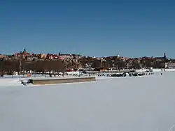 Lakeside view of Östersund in March 2008