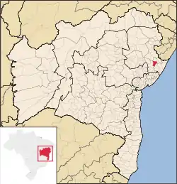 Location of Aporá in the State of Bahia