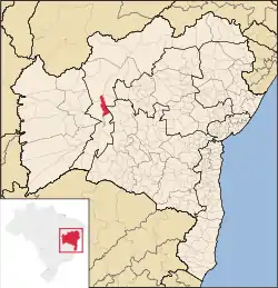 Location of Ibotirama in Bahia