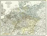 1899 railway map of Western Central Europe