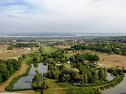 Kőröshegy with the Tihany Peninsula in the background