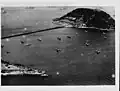 Group of Felixstowe F5L seaplanes moored in Balboa harbor with a submarine chaser at Balboa Naval Depot, Panama Canal Zone in 1923