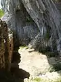 Interior view, showing the narrow cave (grotto) used for housing and living