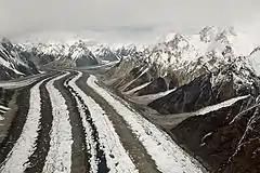 Close-up photo of the glacier