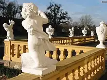 Stone balustrade at Schloss Veitshöchheim near Würzburg, Germany