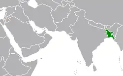 Map indicating locations of Bangladesh
 and Palestine