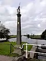 Boundary marker (also banishing pole) in Schardam, the Netherlands, showing the coat of arms of Hoorn.