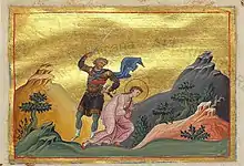 Martyrdom of Saint Barbara, miniature from the Menologion of Basil II.