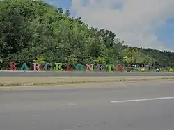 Barceloneta in letters sculpture