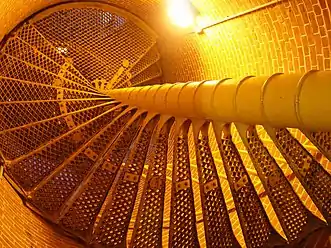 Interior view of the first and second level of the staircase.