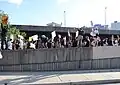 View of the Jones Falls Expressway entrance ramp near Fallsway during a Justice for George Floyd protest in 2020