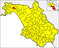 Baronissi within the Province of Salerno and Campania