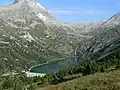 Plan d'Amont' lake and dam, Aussois in August 2007