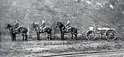 A 21 cm Mörser barrel being transported.