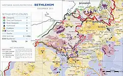 Area map, showing Umm Salamunu, north of  Beit Fajjar, in 2011