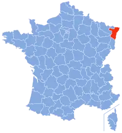 Location of Bas-Rhin in France