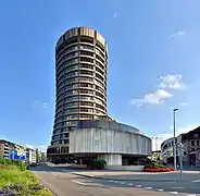 The headquarters of the Bank for International Settlements, in Basel (Switzerland).