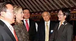 Batchimeg and then-U.S. Secretary of State Hillary Clinton