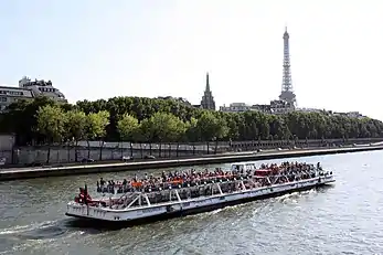 The spire, center, as seen from the Invalides bridge